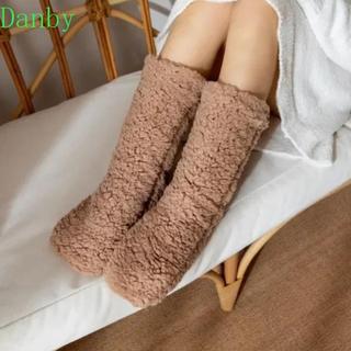 Tất giữ nhiệt dày DANBY, Tất sàn dày lông thú sang trọng, Dép ngủ lông cừu mềm mại chống trượt Tất mùa đông
