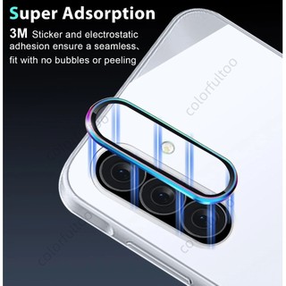 Ốp bảo vệ ống kính máy ảnh 3D cong toàn diện cho Samsung Galaxy A07/A17/A36/A56/A56 5G/4G, vòng kim loại trong suốt