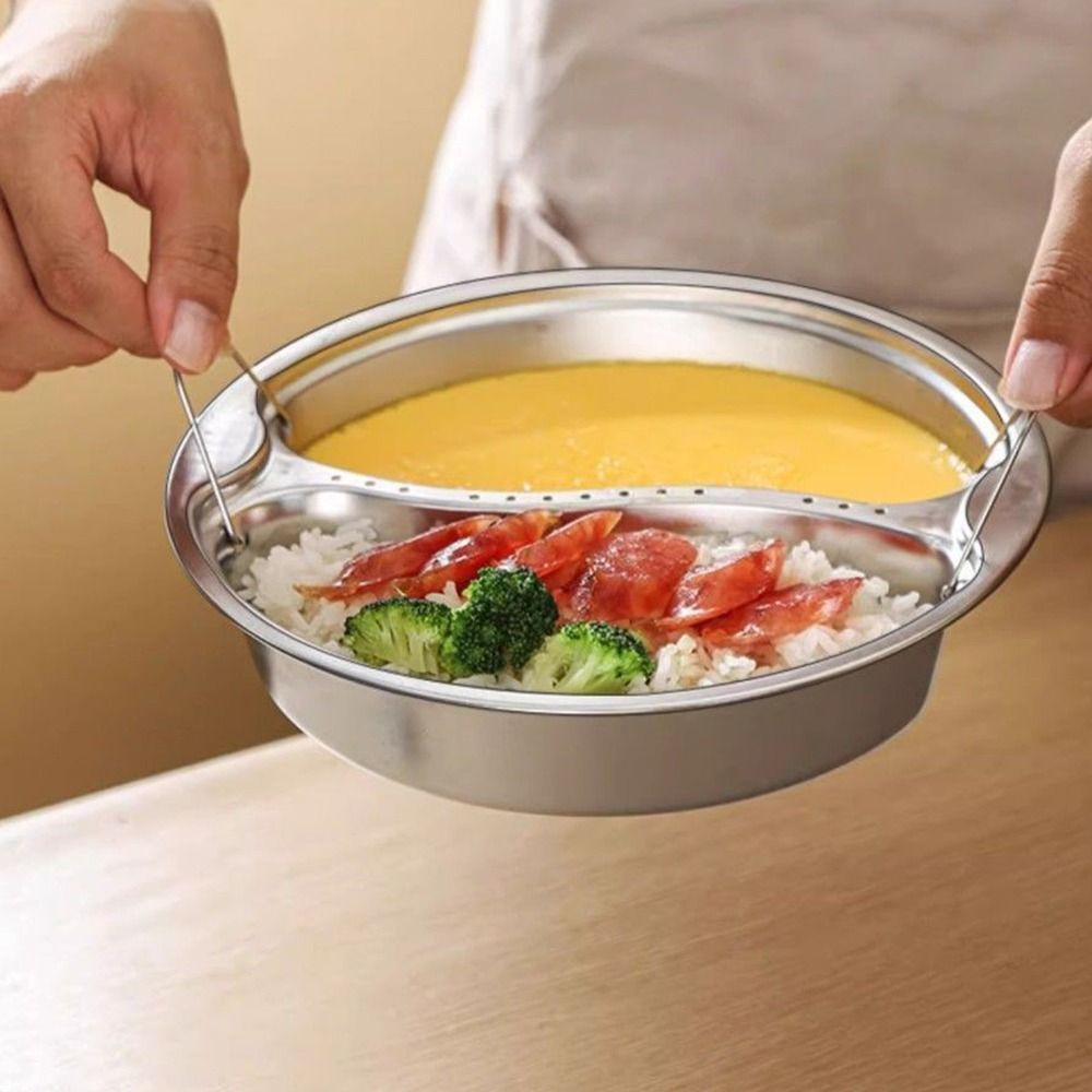 Khay hấp thực phẩm chia ngăn EDIWANY, Thép không gỉ 304 có tay cầm Máy hấp thực phẩm, Dụng cụ nấu ăn tròn có thể tái sử dụng Giỏ hấp có thể xếp chồng lên nhau cho trứng Thịt cá ngô