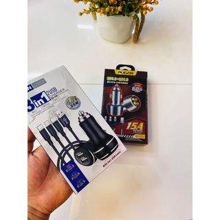 PUGAN Tẩu Sạc Ô Tô 3 Đầu 3.0 & 4.0A Siêu Nhanh 15A Output Strongest Dành Cho Điện Thoại & Thiết Bị USB Phụ Kiện Oto
