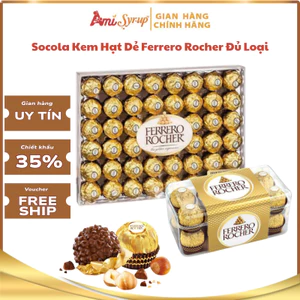 Socola Kem Hạt Dẻ Ferrero Rocher Đủ Loại 100g Đến 600g, Hương Vị Ngọt Dịu Béo Bùi Tan Chảy