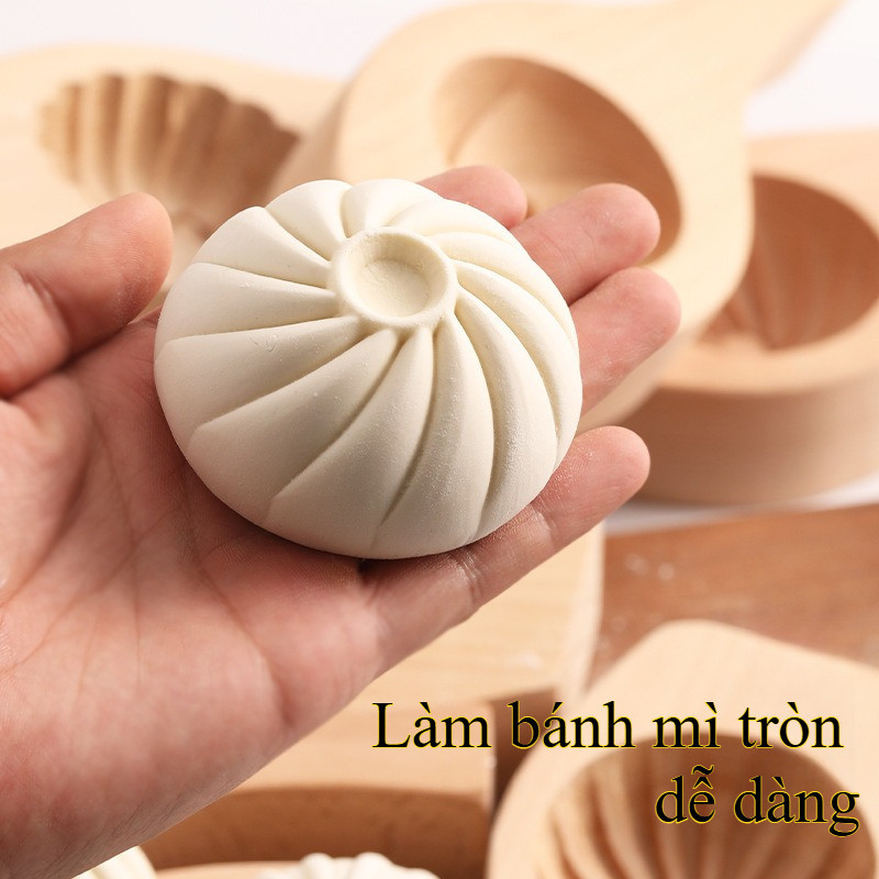 Công cụ Bun nhồi bông hấp,Phiên bản làm sâu, gỗ tự nhiên chắc chắn, dụng cụ nhà bếp, dễ làm sạch, thiết kế chống dính