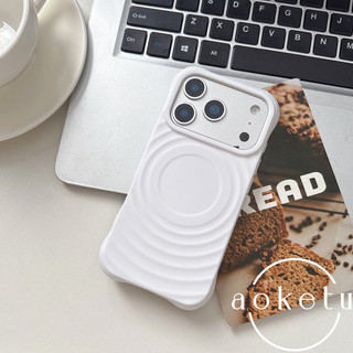 Ốp lưng màu cam từ tính da sóng thích hợp cho vỏ điện thoại Apple 17 Promax iPhone 16 Promax mềm 15 mới phong cách tối giản 14 / 13 bao gồm tất cả vỏ silicon chống rơi