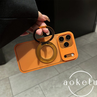 Ốp xoay 360 thích hợp cho vỏ điện thoại Apple 17 ProMax màu cam mờ iPhone 16 Pro mới 15 / 14 / 13 / 12 / 11 bao gồm tất cả vỏ chống rơi