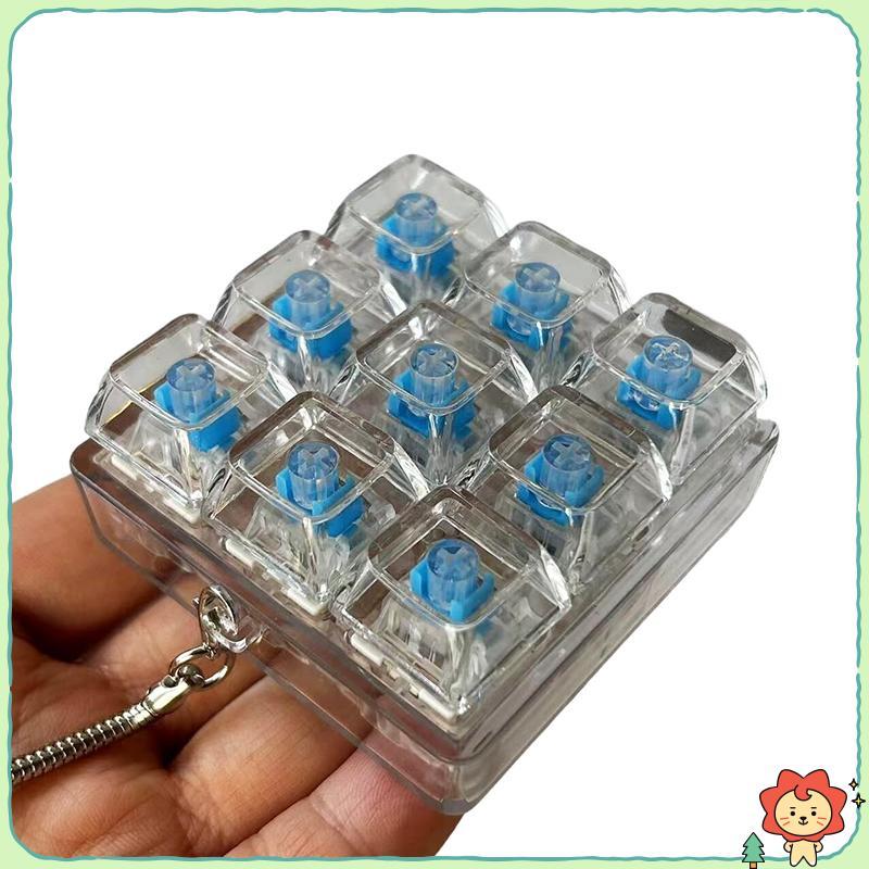 [Jielus] 4 / 9 Phím Bàn Phím Cơ Trục Máy Kiểm Tra Bàn Phím LED Chìa Khóa Giảm Căng Thẳng DIY Nút Keycap Móc Khóa Đồ Chơi Quà Tặng