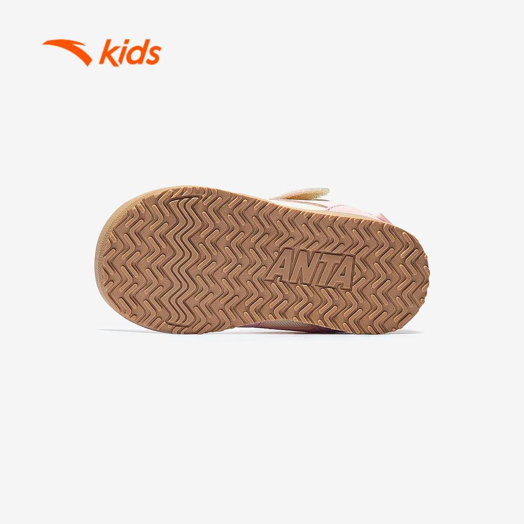 ANTA Kids Giày Tập Đi Bé Gái Đế Mềm Cao Su, Hạn Chế Trơ Trượt, Quai Dán Velcro Tiện Lợi 332520001U-3