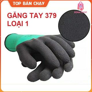 [LOẠI 1] Găng tay phủ cao su sần 379 loại dày 750gram/bịch, găng tay lao động, găng tay PU