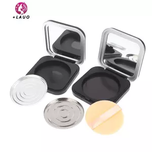 Springevenstar Hộp đựng mỹ phẩm từ tính rỗng có gương Lưới tròn 60mm Tấm phấn mắt Phấn má hồng Son môi DIY Powder Hộp trang điểm Springevenstar
