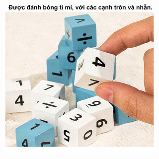 【BabyJoy】Đồ chơi khối tính toán số bằng gỗ,cộng trừ nhân chia đối kháng kèm chuông,Giúp trẻ học toán