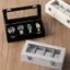 WHX [Sẵn sàng] Hộp đồng hồ Flannel 4 bit / 8-bit Chống bụi Hộp lưu trữ trang sức chống ẩm bằng kính Sunroof Hộp sưu tập đồng hồ đeo tay Vòng đeo tay Hộp trưng bày đồng hồ