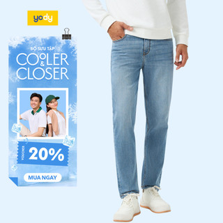 Quần jeans nam baggy mài xước YODY mềm mại, thoải mái khi mặc MCJE25A020