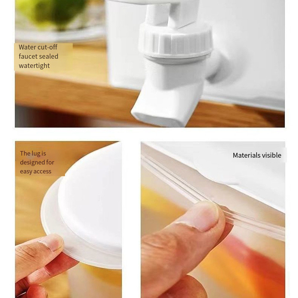 Bình đựng nước lạnh bằng nhựa Hộp đựng nước lạnh tiện lợi 3,5L Ấm đun nước uống có vòi Trái cây Ấm trà Tủ lạnh