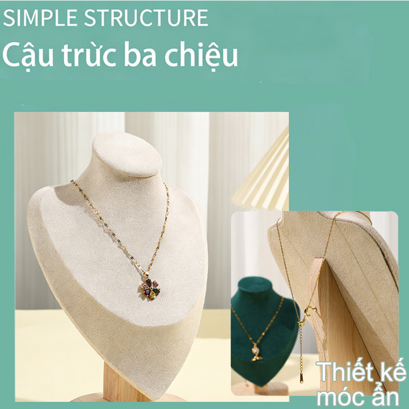 Vòng cổ trưng bày cổ nhung ma-nơ-canh, đạo cụ tủ kính sang trọng, bảo vệ trang sức, quà tặng đẹp