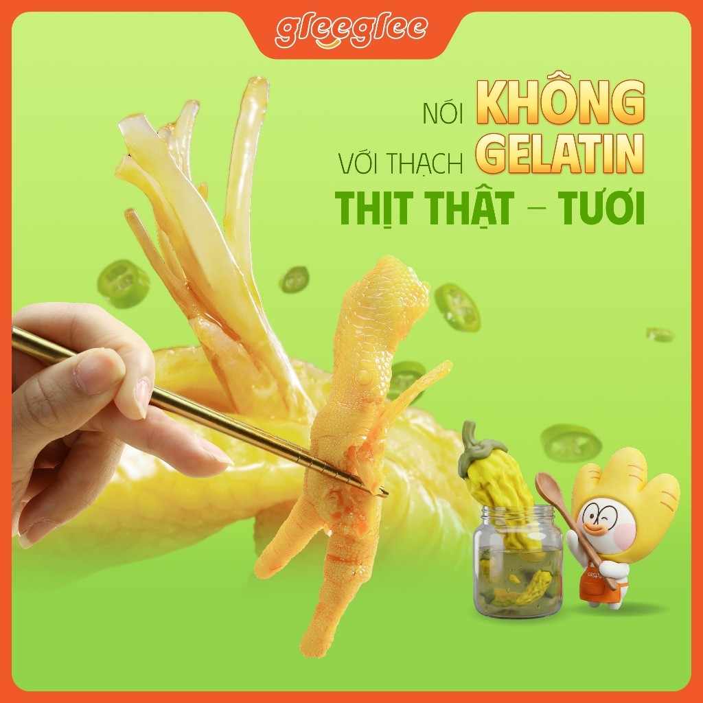 Combo Chân Gà Rút Xương GleeGlee ỚT NGÂM 21g Cay Nồng Sạch Xương >98% Ăn Liền Chuẩn ISO 22000