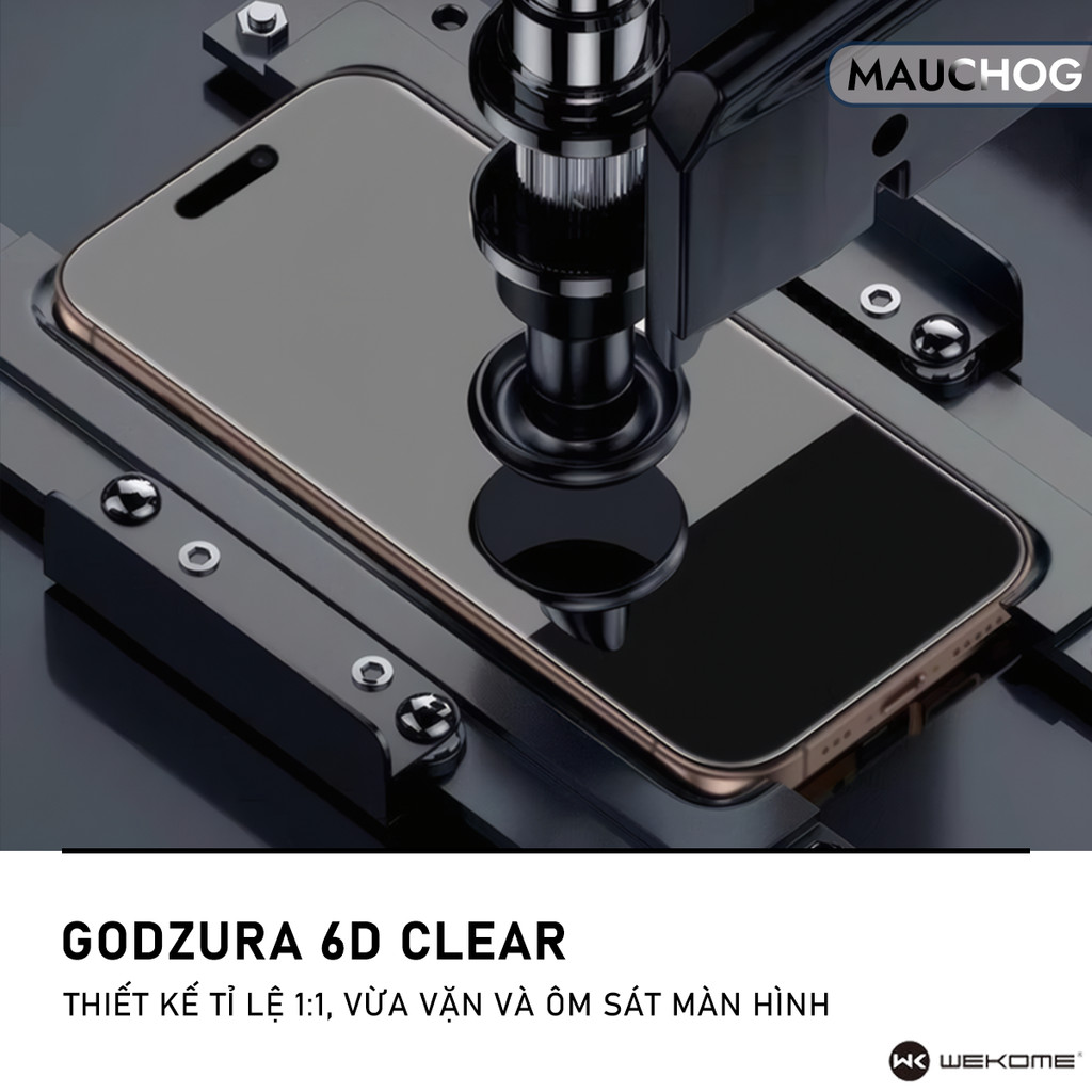 Kính Cường Lực Chống Nhìn Trộm WK Godzura 6D Không Hộp Cho Điện Thoại iPhone 17 Pro Max 16 15 14