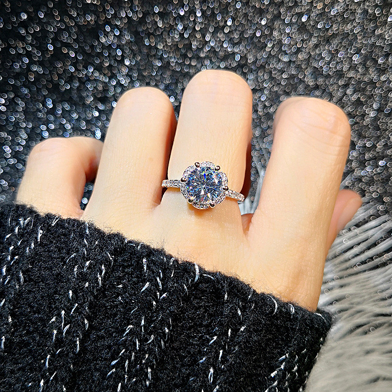 Women's Moissanite Wedding Ring by EclatJewel