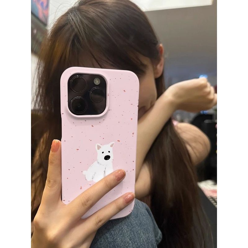 Ốp Điện Thoại Graffiti Puppy Thích Hợp Cho IPhone 17 AIR 11 12 PRO XR XSMAX 13 14 15 16 ProMax 7 8 PLUS Phim QYJS Vỏ Cứng Chống Bụi Bẩn Chống Sốc