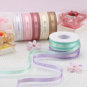 25 Sân Chất Lượng Cao Giấy Vàng HB In Ruy Băng 2.5cm Sáng Bóng Kim Loại Ruy Băng Cho Hoa Bó Hoa Hộp Quà Tặng Gói Thủ Công DIY Nơ Trang Trí Sự Kiện