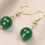 Ｂông tai đá mã não xanh chalcedony trong suốt
