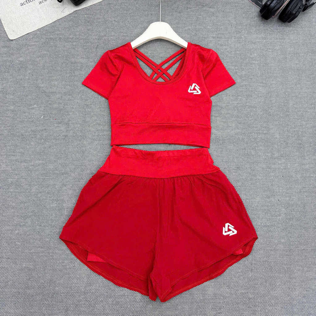 Bộ thể thao áo coptop đan sau, quần gió 2 lớp thể thao tập gym, aerobic,funfit ...