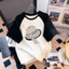 Trẻ em Raglan Tay Áo Sơ Mi Colorblock Chắp Vá Thường Ngày Rời Top Thoáng Khí Mặc Hàng Ngày