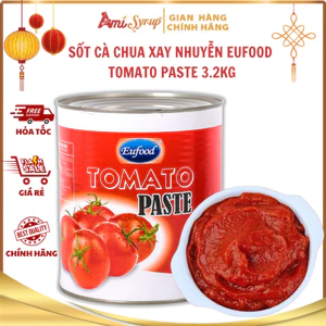 Sốt Cà Chua Xay Nhuyễn EuFood Tomato Paste 3.2kg, Xốt Đậm Đặc Từ Cà Chua Tươi Ngon