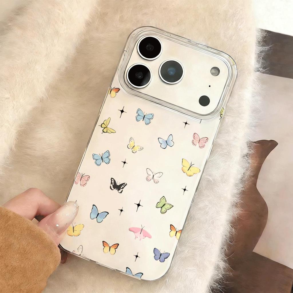 Màu bướm nhảy múa cho 16 trường hợp iPhone 17Air hai lớp 14/13/11Pro