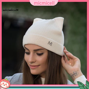 Mũ Beanie tai màu trơn, mái vòm, co giãn tốt - phù hợp cho ngoài trời