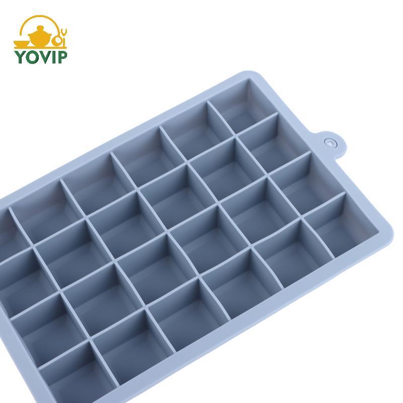 YOVIP Khay Đá Silicon 24 Lỗ Có Nắp Thực Phẩm Vuông Puree Phô Mai Thạch Tủ Đông Ổn Định Nhà Bếp Bền Nhà Tổ Chức VN