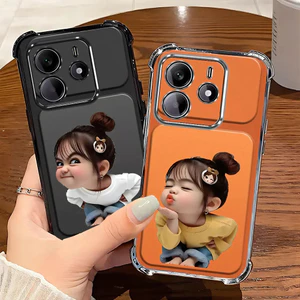 Ốp điện thoại di động phù hợp cho [Redmi Note 14 5g] Bé gái dễ thương. Ốp điện thoại di động TPU trong suốt đơn giản mới, giá tiết kiệm, chống rơi, chống trượt, chống vân tay, bền