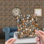 LA018 Giả Da Ngói Miếng Dán Retro Cobblestone Sàn Miếng Dán Trang Trí Nhà Cửa Tự Dính Chống Thấm Nước DIY Dán Tường