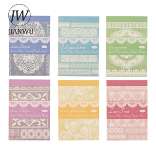 JIANWU Ren Truyện Tranh Series Vintage Ren Hoa Biên Giới Phong Cảnh Chất Liệu Cắt Kéo PET Miếng Dán Sách Sáng Tạo DIY Tạp Chí Văn Phòng Phẩm