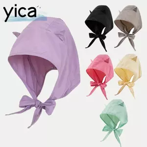 Mũ chui đầu YICA từ polyester màu trơn hoặc họa tiết quỷ nhỏ ngộ nghĩnh, chống nắng và khô nhanh dành cho nữ
