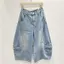 Quần Short Denim Over-the-Knee Phong Cách Retro