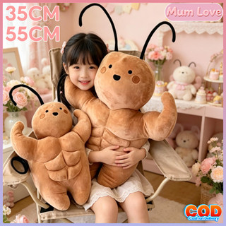 Gấu Bông Gián Cơ Bắp Hài Hước, 35/55cm, Nhồi Bông Mềm Mại, Quà Tặng Sinh Nhật Độc Đáo