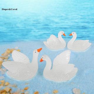 DIAPER & CORED 1Pc Dạ Quang Thiên Nga Mini Micro Phong Cảnh Trang Trí Nhựa DIY Nhà Búp Bê Trang Trí Nhà YTH