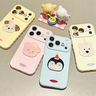 Hoạt Hình Dễ Thương 3D Puppy Pig 3D Trái Tim Tình Yêu Bên Ốp Lưng Điện Thoại Silicon Mềm Cho iPhone 17Promax 17Air 11 12 13 14 15 16 Pro Max 15Plus Chống Sốc Nữ Di Động