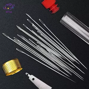Bộ kim may bằng thép mắt lớn HFTOY, Bộ kim thép không gỉ mới 2025 để may tay, Bộ kim thép mắt to 31 / 34 / 36 ~