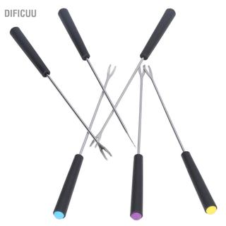 Dificuu Bộ 6 Nĩa Fondue Bằng Thép Không Gỉ Bộ 6 Tay Cầm Màu Nhiệt Phô Mai Bền Và An Toàn Để Nấu Sôcôla Đài Phun Nước Nướng Tiệc Gia Đình Tụ Tập Lễ Kỷ Niệm Ngày Lễ