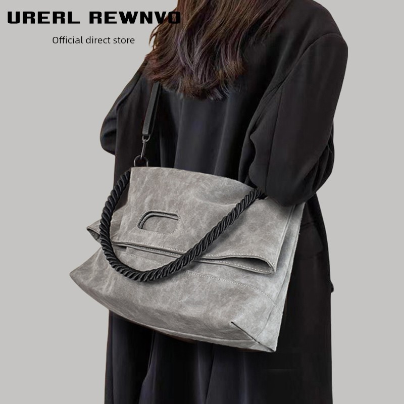 URERL REWNVO Túi Tote da mềm 2026 Phong cách mới Hợp thời trang A4 Class Commuter Túi đeo chéo dung tích lớn Túi đeo vai