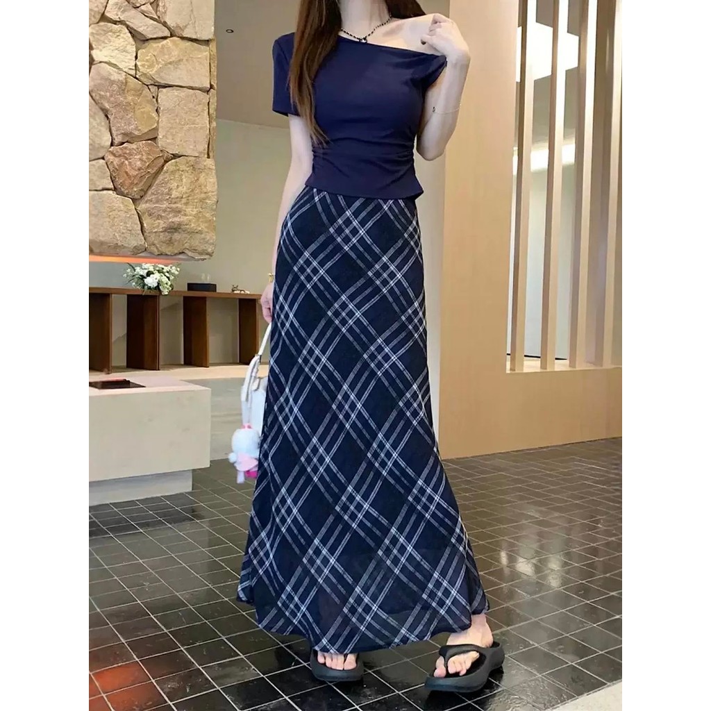 SUXI Váy kẻ sọc phong cách giản dị dành cho nữ mùa hè 260414