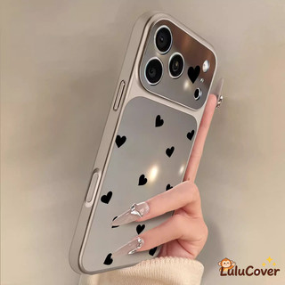 Ốp Gương 2in1 Cửa Sổ Lớn Love Heart Cho Redmi Note 15 14 13 Pro Plus SE Pro + 5G 4G INS Style Cover Sang Trọng Sáng Tạo Chống Sốc Vỏ Siêu Mỏng