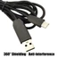 NAMA Bộ sạc USB PVC dài cuối cùng Dây tối ưu hóa cho ROG DeltaS Hiệu suất Tai nghe chơi game Cáp dữ liệu 70 87in