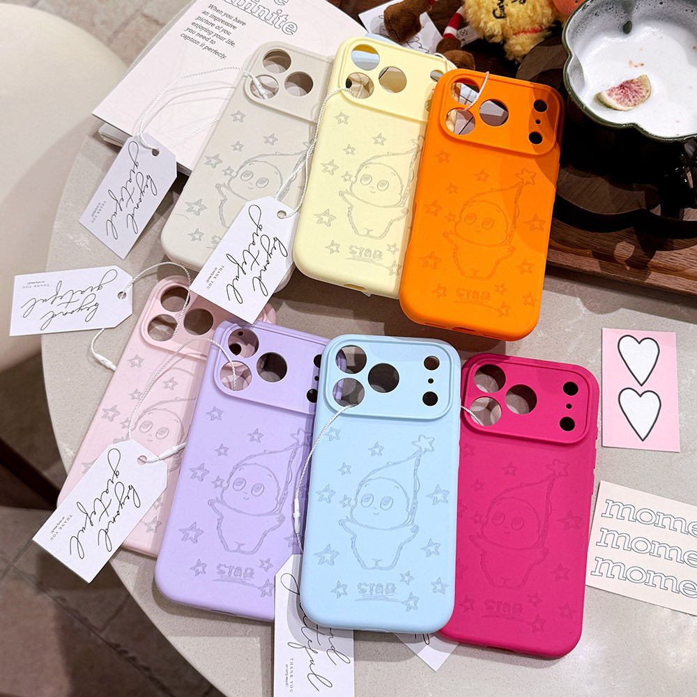 Ốp điện thoại silicon lỏng hình ngôi sao dễ thương cho iPhone 17 Pro Max 16 15 14 13 12 11 Vỏ bảo vệ chống sốc
