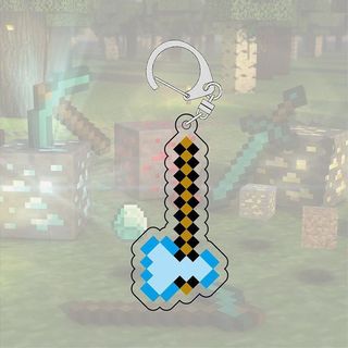 [Mặt dây chuyền] Móc khóa Minecraft MC Hình Diamond Sword Axe Pick Steve Zombie Nhân vật Mặt dây chuyền Acrylic