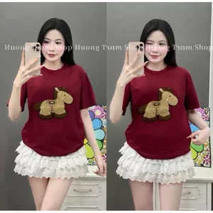 Áo phông basic tay lỡ thời trang, unisex hình lừa -chang3158