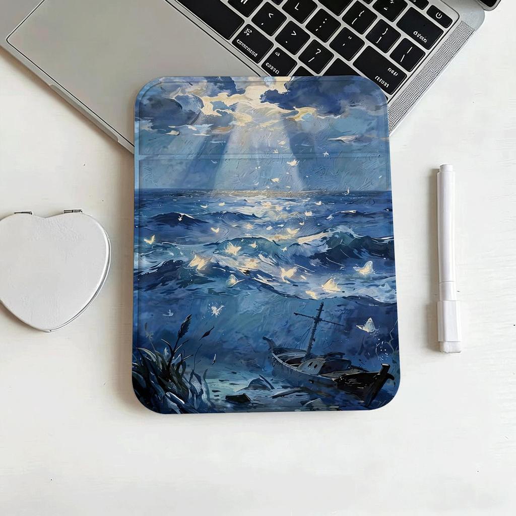 Ánh sáng biển sâu Gương Gấp Xinh Đẹp Gương Trang Điểm Foldable Thời Trang Nữ