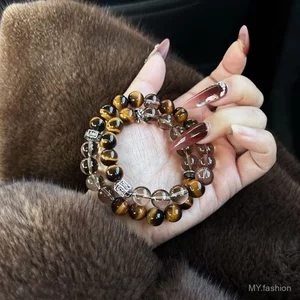 Phong cách mới Vòng tay mắt hổ giả may mắn ~ ~ Vận chuyển Vòng tay nghề nghiệp thịnh vượng Quà tặng cảm giác cao cấp cho trang sức mẹ