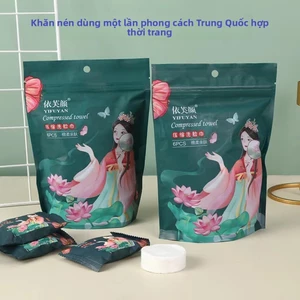 Khăn nén hợp thời trang quốc gia dùng một lần Khăn cotton thấm hút thân thiện với da Khăn mềm cotton nguyên chất Kích thước du lịch cực dày Dễ dàng mang theo J