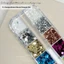 GILL Trang trí móng nghệ thuật chấm bi lấp lánh, Phụ kiện móng 12 ô đa sắc, Charms tối giản tự làm cho salon